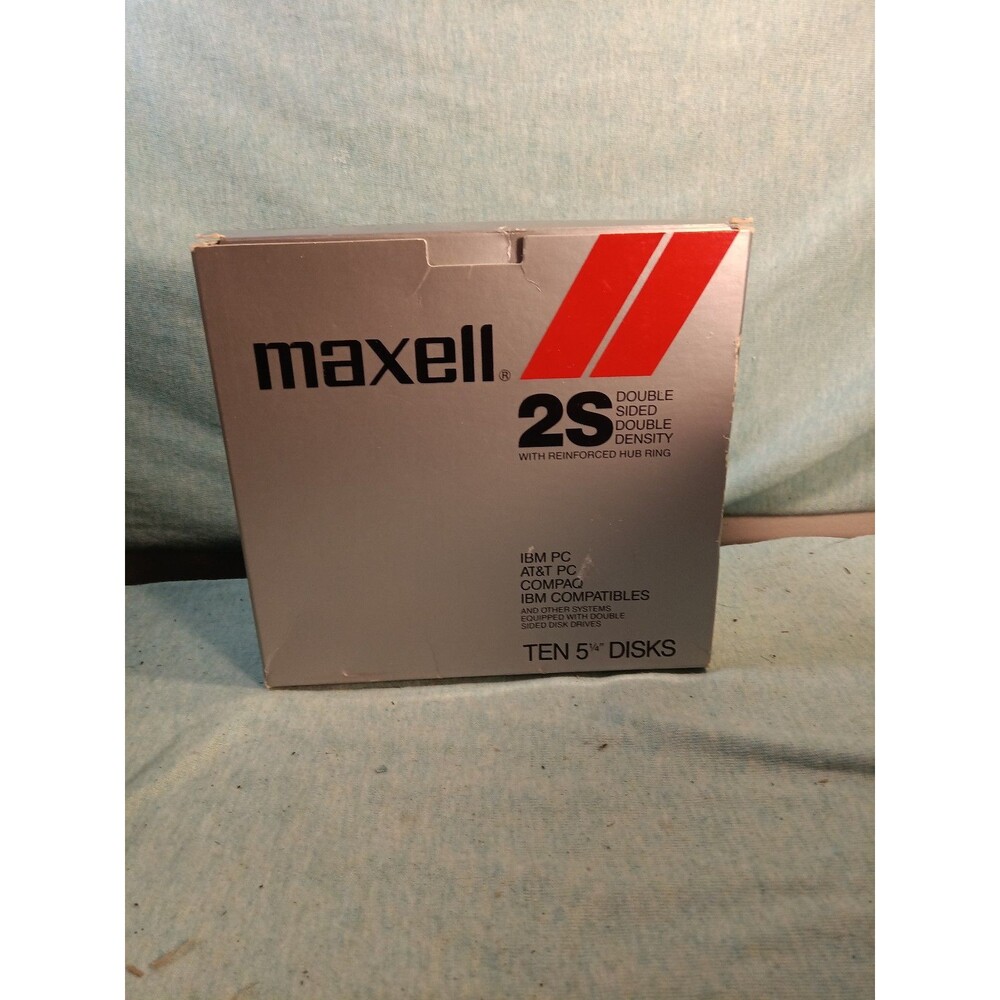 Maxell 2S Double Sided Double Density 5 1/4" Floppy Disks 10 Pack, used